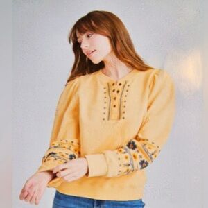 Driftwood Yellow Embroidered Sweatshirt